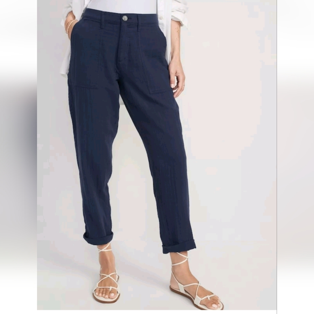 ⭐ Navy Blue Old Navy Cotton Straight Leg Pants 22⭐